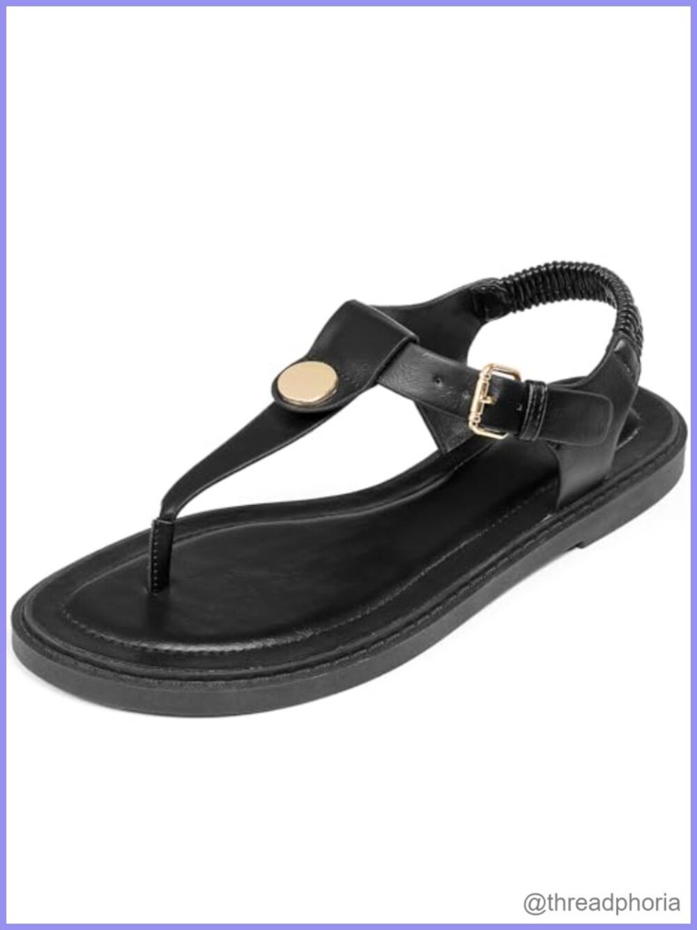 Women's Lightweight Strappy Thong Flat Sandals Comfort Walking Slingback